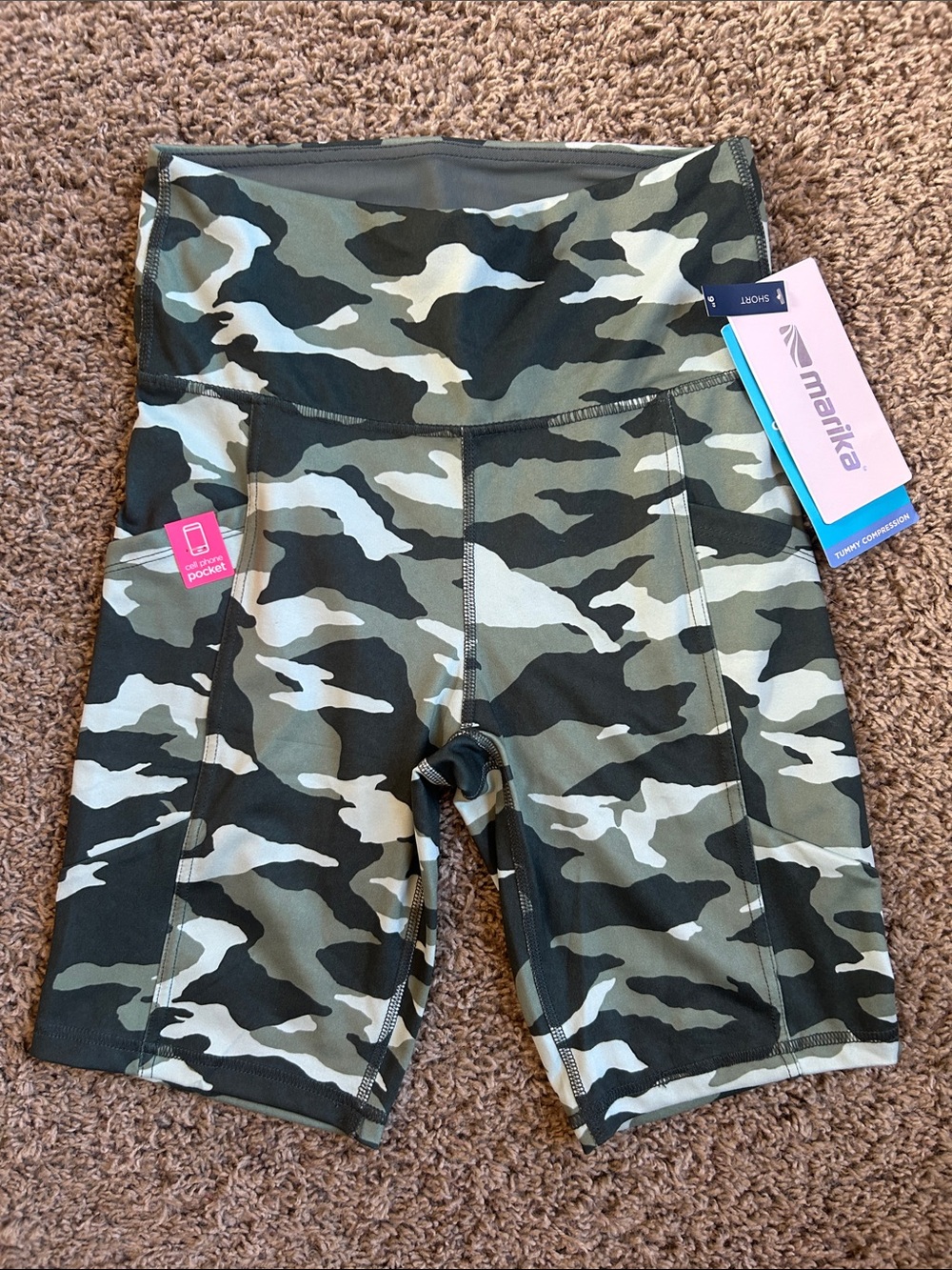 NWT Marika Camo High-Waist Bike Shorts